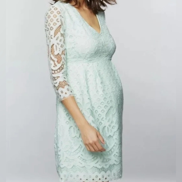 A Pea in the Pod Mint Green Lace Dress - Picture 4 of 4